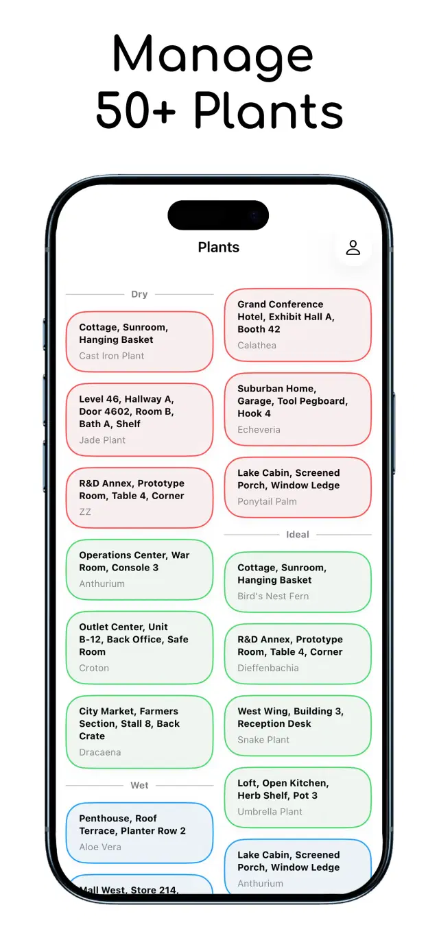 App screenshot - intuitive, virtual, precise plant management all in one place.